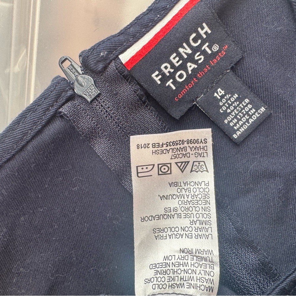French Toast Navy Girls uniform with drop waist jumper.